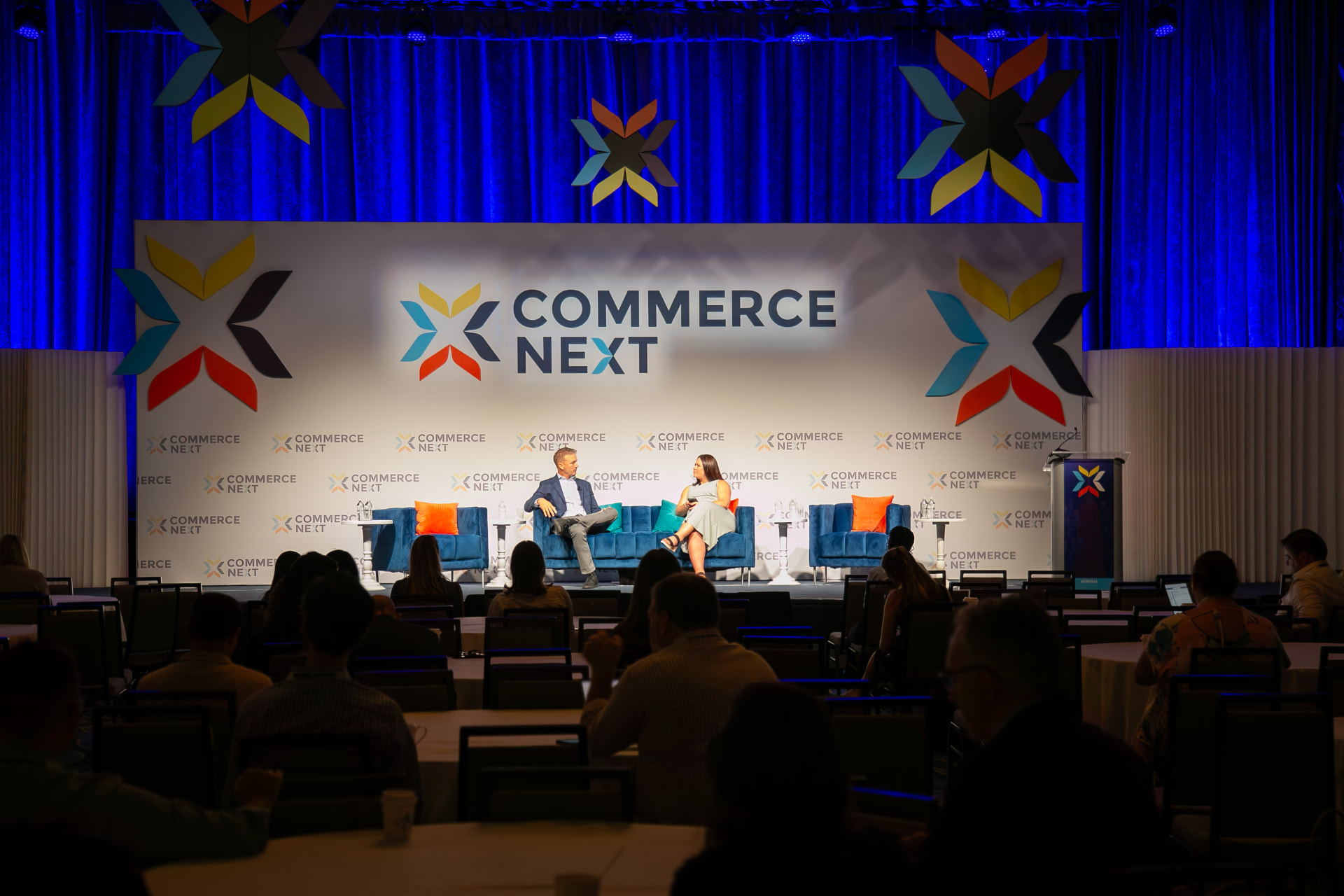The CommerceNext Growth Show main stage, where Women in Retail Leadership hosted a panel